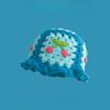 Korean Retro Stripe Handmade Crochet Bucket Hats Autumn and Winter Y2k  Fisherman's Cap Women Tassel Colored Wool Hats