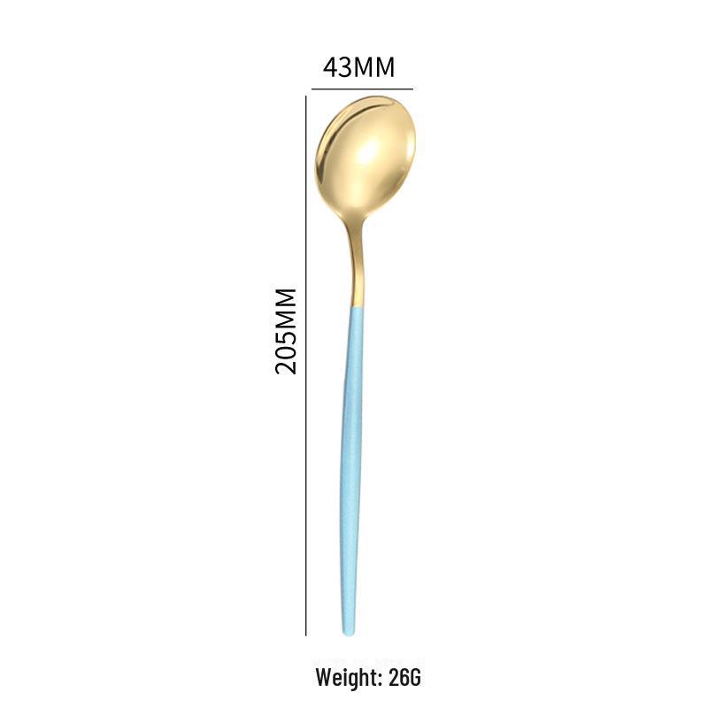 Набор ложек и вилок из португальской титановой позолоченной нержавеющей стали