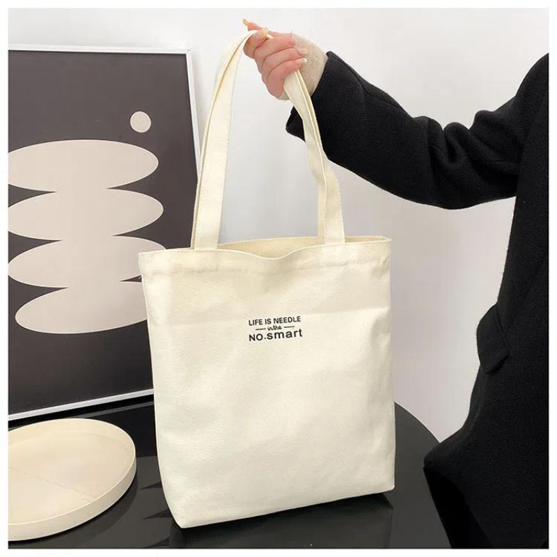 Женская холщовая сумка-тоут, повседневная на плечо, для работы, большая вместимость, с ручками, многофункциональная, большая хозяйственная сумка