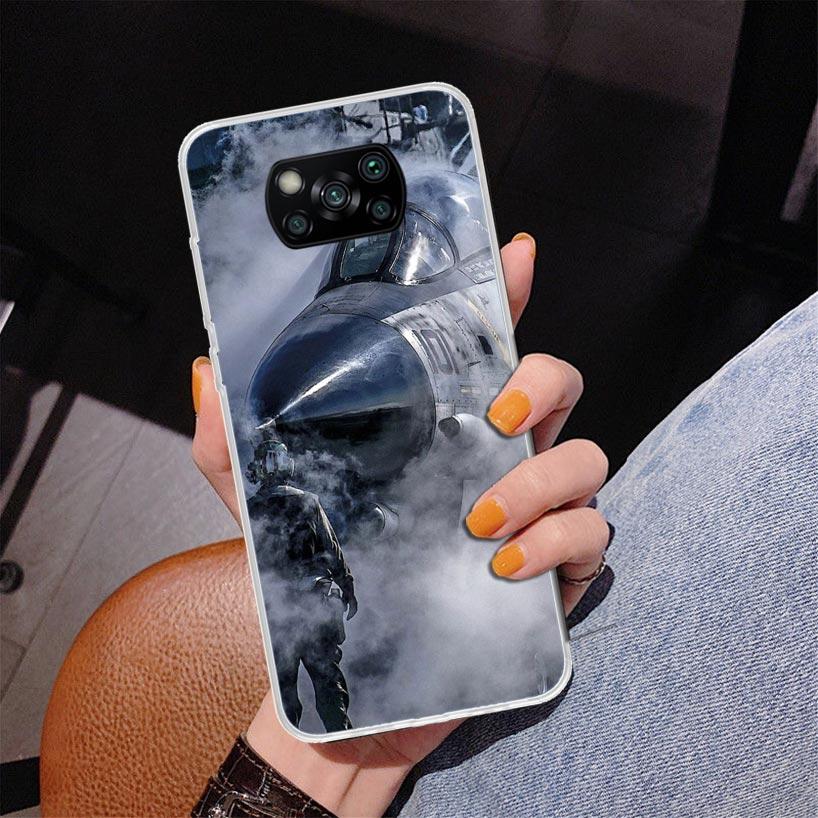 Military Aircraft Warship Fighter Phone Case For Xiaomi Poco X7 X6 X5 Pro F7 Ultra Redmi 15C 15 13C 13 12C 12 10 10A 10C 9 9A 9C