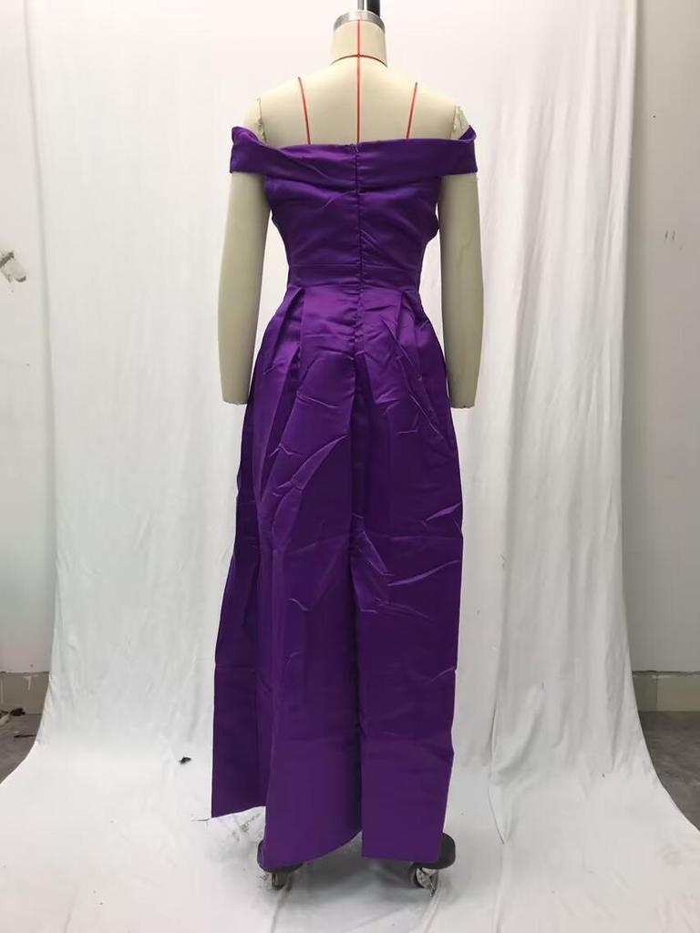 Women's 2025 Summer Satin Deep V-neck Evening Dress - Multi-color European & American Style