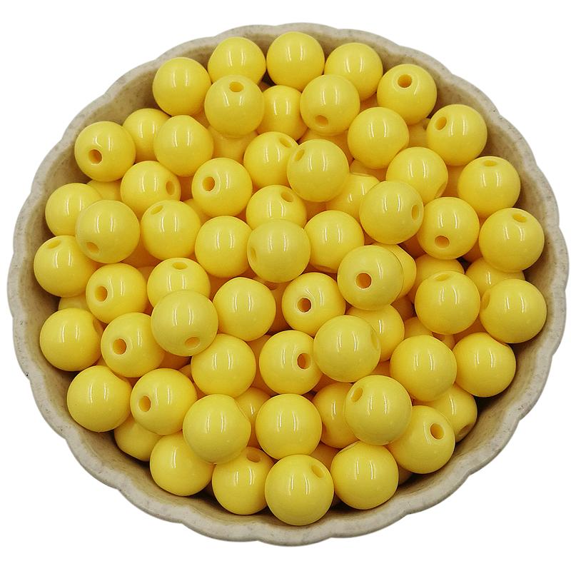Товары для вечеринок для изготовления украшений Круглые свободные бусины своими руками Однотонные 50 шт. Многоцветные 10 мм Непрозрачные