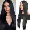Длинные прямые черные парики для женщин, синтетический черный прямой парик, натуральные черные длинные парики из волос 30 дюймов(черный)