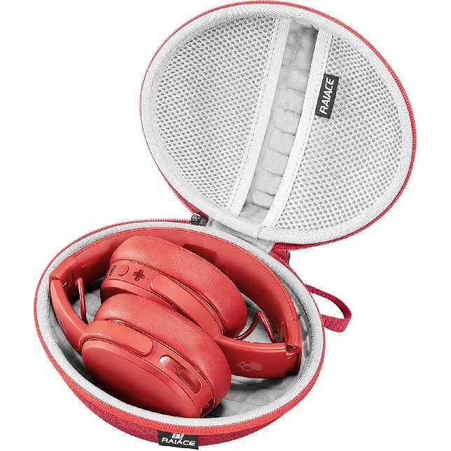 Hard Travel Carrying Case Compatible with Skullcandy Crusher Over-Ear Headphones. (Case Only, Not Include The Device)-Black(Black Lining)