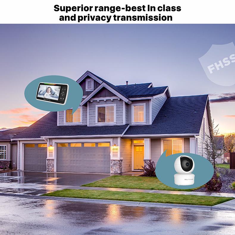 Беспроводная радионяня, 5-дюймовый ЖК-дисплей, ИК-ночное видение, двусторонний разговор, 8 колыбельных, монитор температуры, видеоняня, радио, детская камера SM650AA