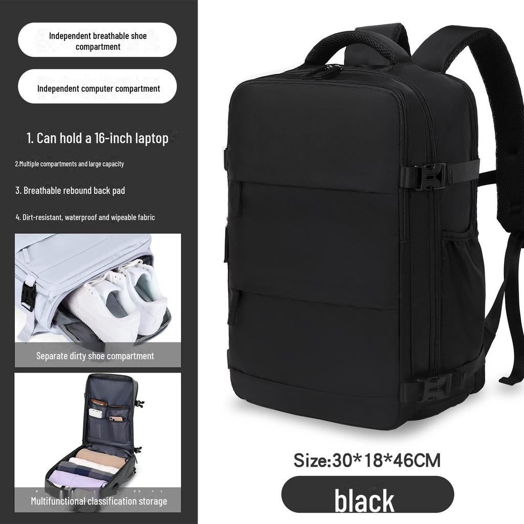 Дорожный рюкзак унисекс с отделением для обуви, легкий и вместительный, подойдет для работы, учебы или работы за компьютером.