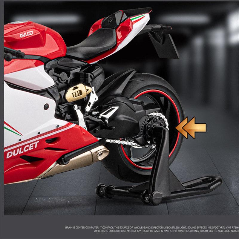 1/12 Ducati 1199 Panigale Сплав Модель Мотоцикла Литой Металл Гоночный Мотоцикл Модель Звук Свет Украшение Детская Игрушка Подарки