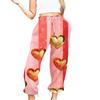 Women's Valentine's Day Print Casual Drawstring Elasticated Waist Drawstring Pants