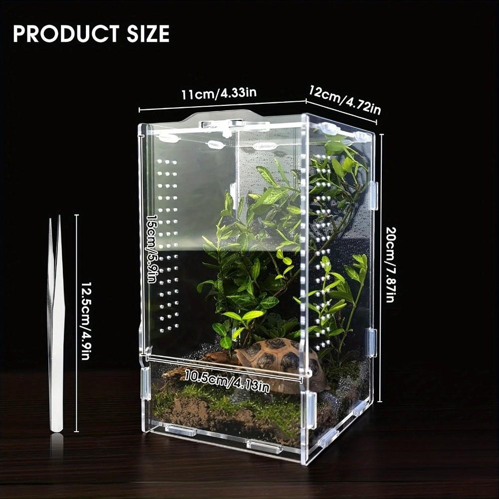 Acrylic Jumping Spider Enclosure Buckle Lock Escape Proof Reptile Feeding Tank Ventilated Transparent Spider House