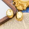 Популярный нишевый дизайн, нерегулярные овальные серьги-гвоздики из титановой стали, простые серьги из 18-каратного золота