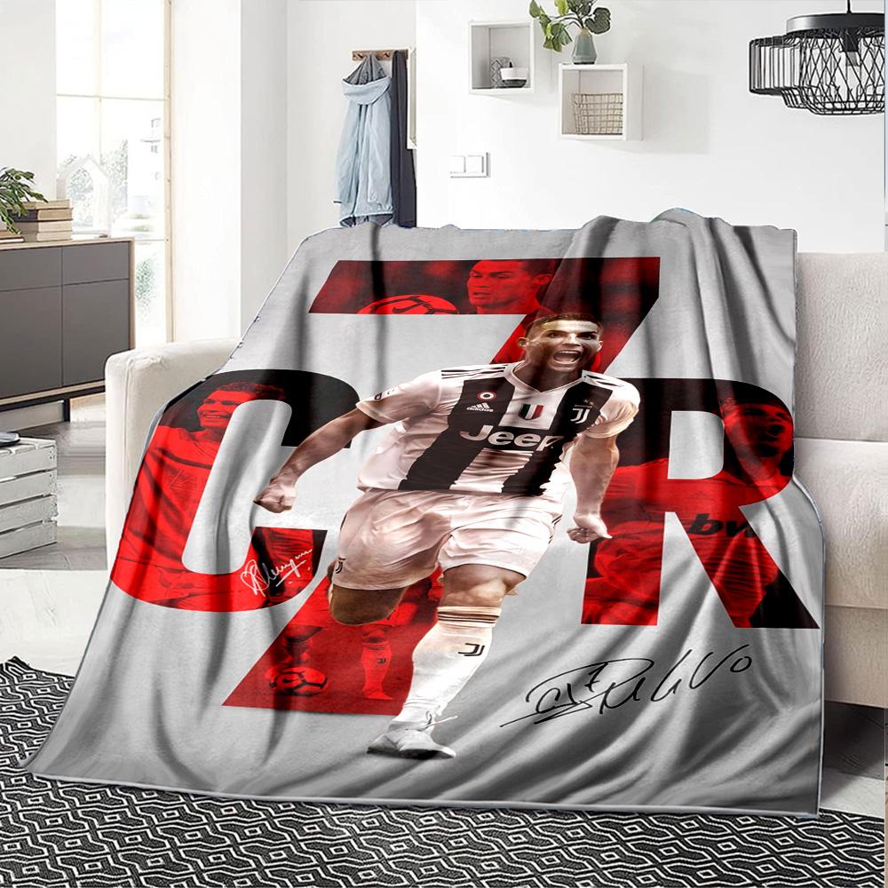 Dynamic Soccer Legend Blanket Soft Warm Cozy Suitable for Livingroom Seaside Bed All-Season Use Digital Print