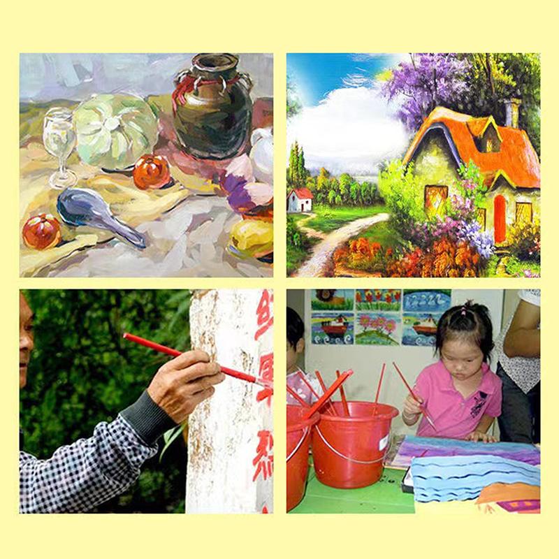 3 шт. Деревянная трафаретная кисть Diy из натуральной щетины, идеально подходящая для акриловой краски, дерева, масляной живописи