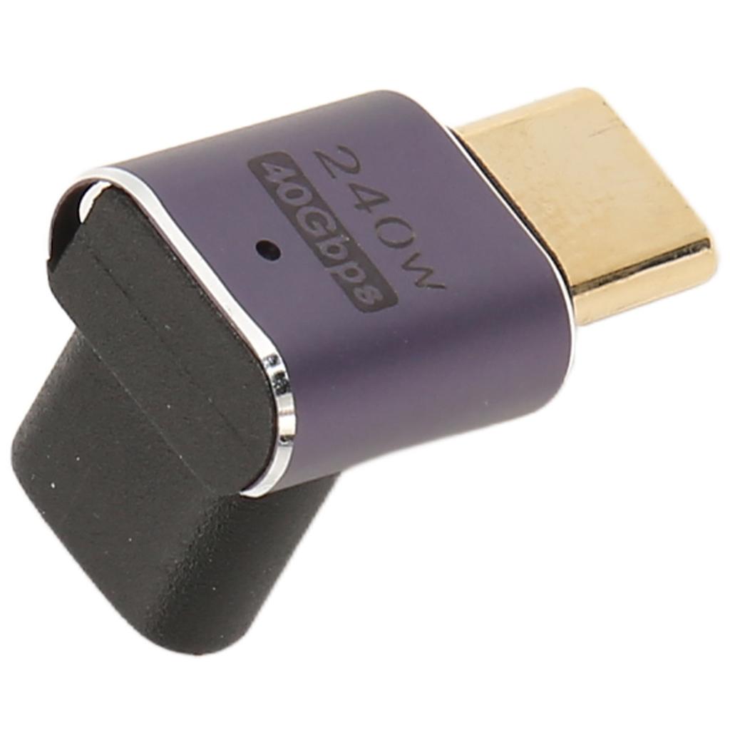 USB C Right Angle Adapter Female To Male 40Gbps PD240W Charge 8K 60Hz Middle Bend Type C 4.0