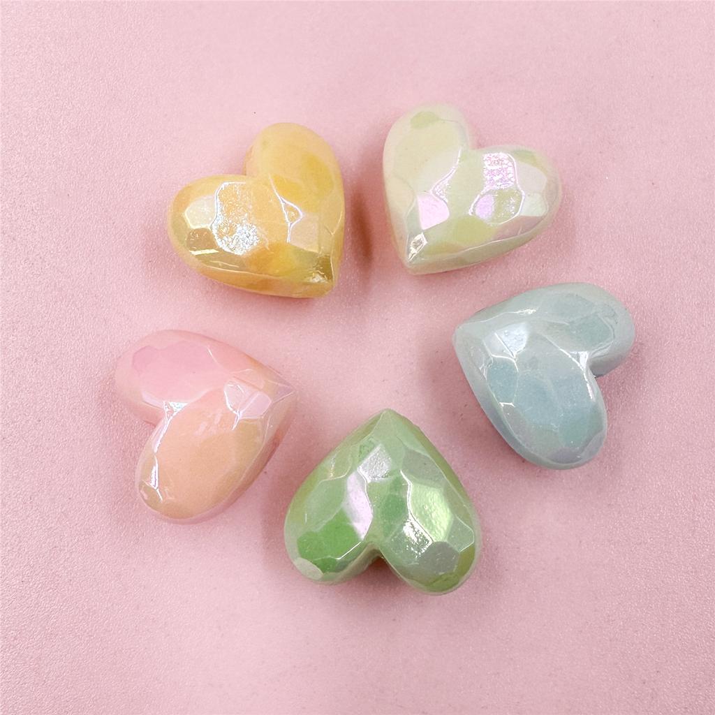 Простые модные материалы Сердце Свободные бусины Ювелирные изделия Макарон Аксессуар Персиковый акриловый браслет Бусины 19 * 16,5 мм Вырезанные бусины «Любовь» DIY Изысканные ювелирные изделия