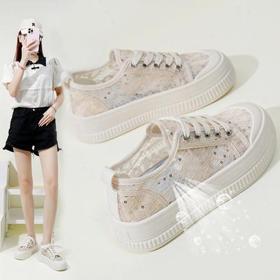 INS белые туфли для студентов, корейский стиль, женская модная летняя новая дышащая повседневная обувь на платформе, увеличивающая рост, уличная съемка Q2651