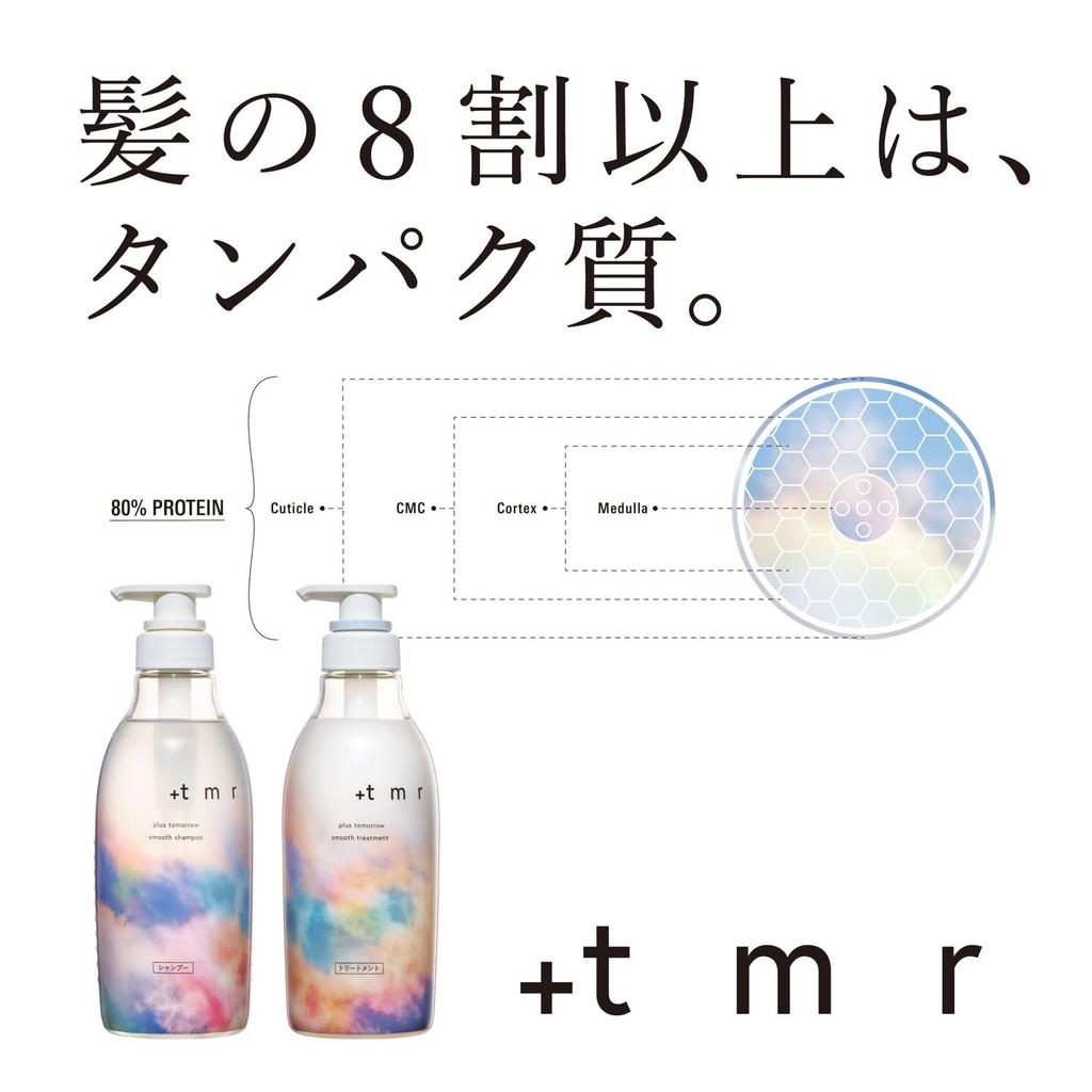 [Amazon.co.jp Exclusive] Plus Tomorrow +tmr: Shampoo and Treatment Set Bottle + Bonus [Smooth] Protein Hair Care Damage Conditioner
