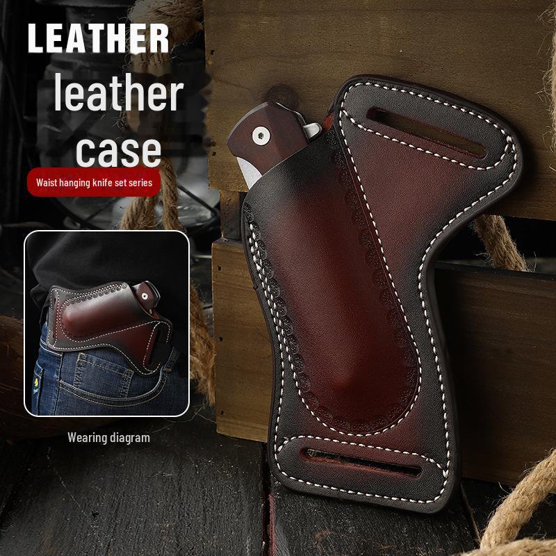 Многофункциональная тактическая кожаная поясная сумка для хранения складного ножа