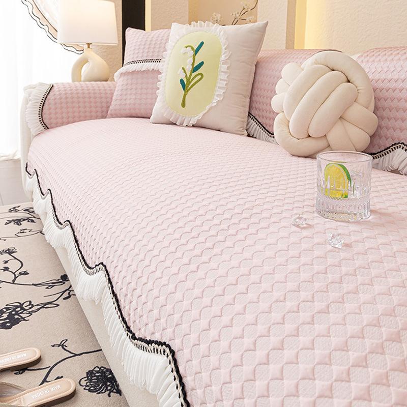 Small Fresh And Cool Bean Sofa Cushion, Ice Silk Mat, Non-Slip Seat Cushion, New Summer Model In , All-In-One Full Cover.