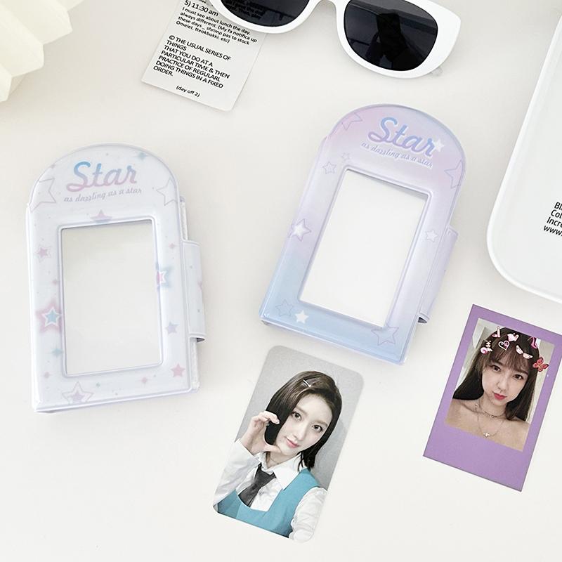 Ins 3-дюймовый держатель для фотокарточек с печатью, полый фотоальбом, 32 кармана, переплет для карточек Kpop, чехол для хранения фотографий мини-айдолов, коллекционная книга