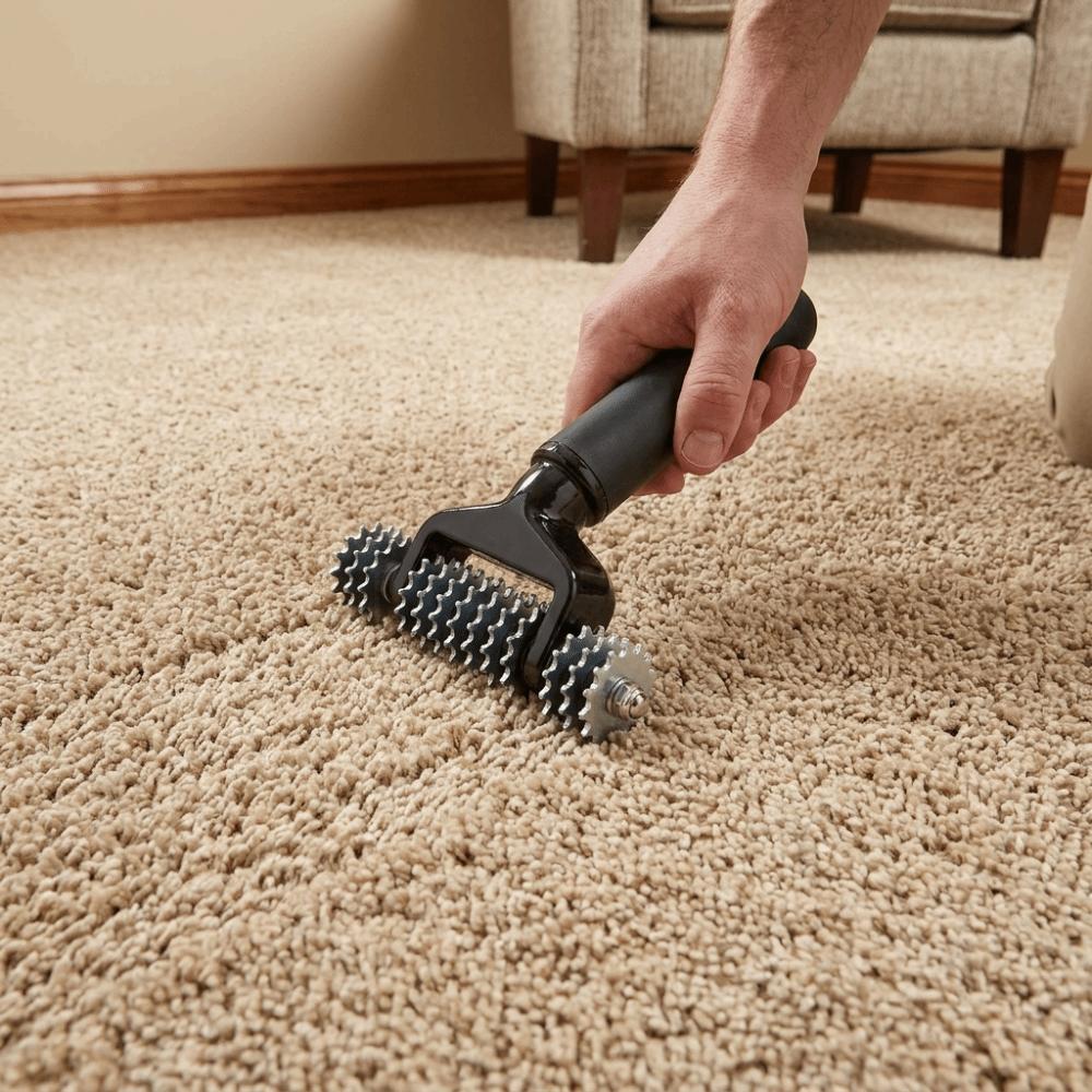 Solid Metal Wheel Carpet Seam Roller Serrated Toothed Roller DIY Home Carpet Laying