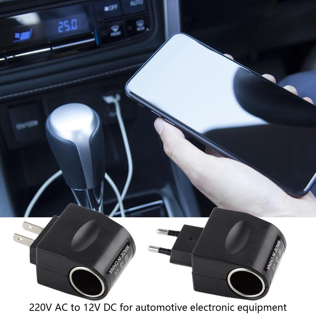 Stable Car Plug Adapter Lighters Converter 220V To 12V With LED Indicator Black Automotive Accessories AC To DC Car Adapter