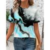 Women's Summer Fashion T-shirt, Printed T-shirt, Classic Short Sleeved Round Neck T-shirt
