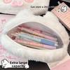 Cute Rabbit Shape Pencil Bag Kawaii Stationery Pouch Plush Little Pig Pencil Case  Makeup Storage
