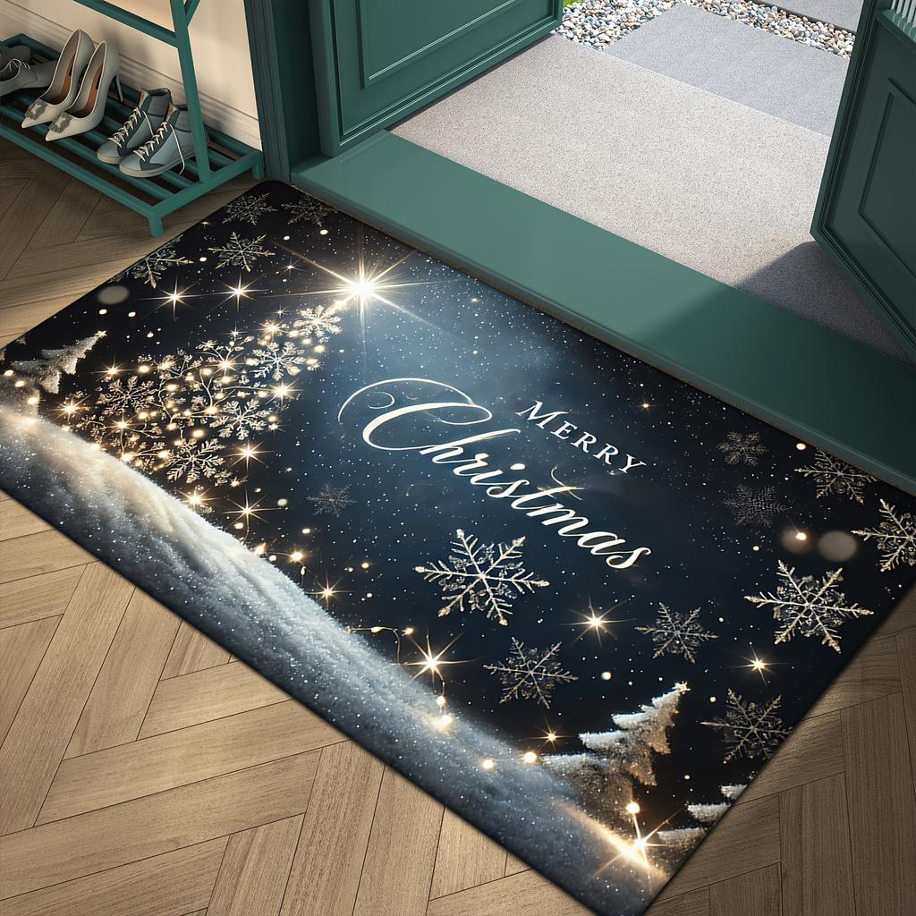 Christmas Tree Snowflakes Entrance Welcome Door Mat Home Decor Kitchen Balcony Hallway Non-slip Floor Mat Christmas Decorations
