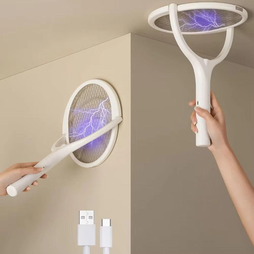 Перезаряжаемая мухобойка с регулировкой угла наклона, лампа-убийца комаров, ракетка для спальни