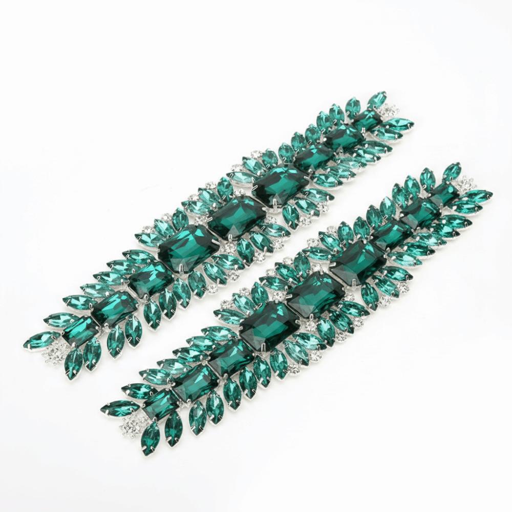2pcs Close Chain Crystal Rhinestone Chain Sparkly Applique Sparkly Rhinestone Applique Clothing DIY