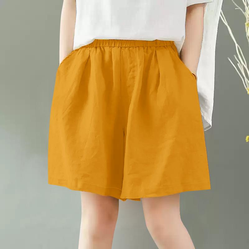 ZANZEA Женские повседневные свободные летние короткие брюки с эластичной резинкой на талии