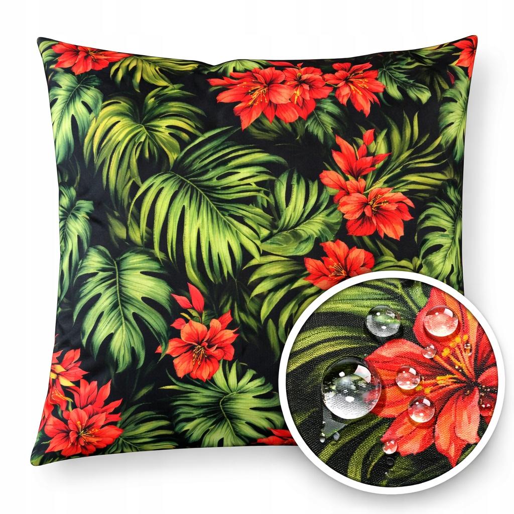 WATERPROOF UV decorative garden cushion MONSTERA FLOWERS 40x40 + insert