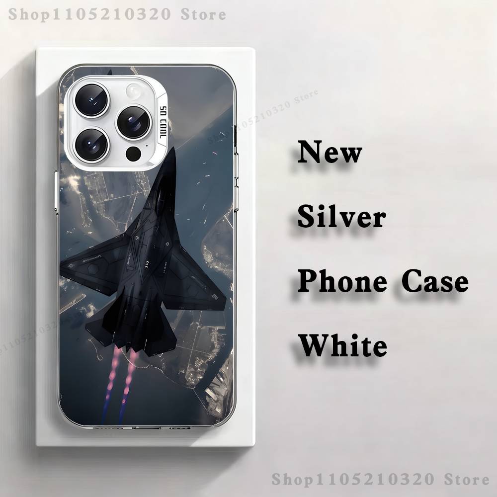 Чехол для телефона с изображением истребителей F-F-22 S-SU-57 для iPhone 17,16,15,14,13,12,11,Mini,Pro,E,MAX Белый Матовый Силиконовый Белый Чехол