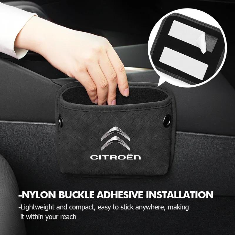 Adhesive Car Seat Back Side Door Phone Purse Card Storage Pouch For Citroen C4 C3 C5 C1 C2 C6 C4L DS3 DS4 Berlingo Picasso ajx256