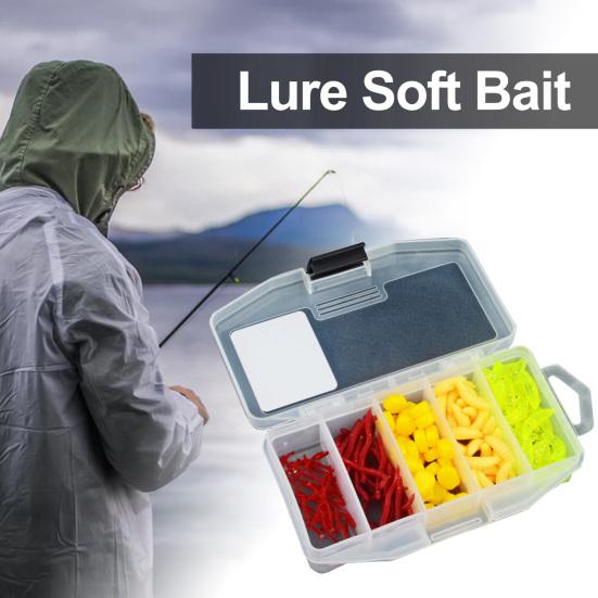 Набор мягких рыболовных приманок Яркий цвет Реалистичный вид Мини-размер Искусственные черви Рыбалка