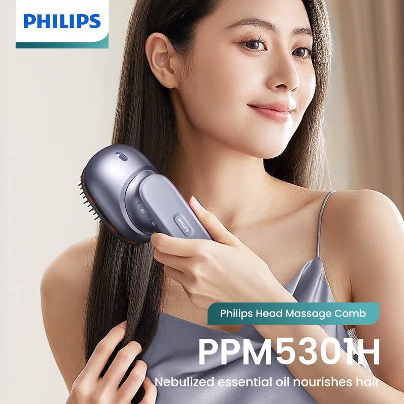 Philips PPM5301H массажная расческа для кожи головы, интеллектуальная массажная расческа, питательный уход за волосами, эфирное масло, массажер для головы для кормления, беспроводной портативный