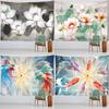 Home Wall Decoration Tapestry Ink Lotus Koi Hanging Cloth Office Living Room Tapestry