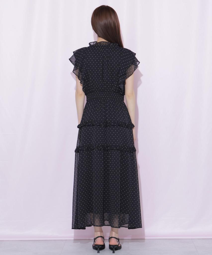 Платье с ярусными оборками [JILL JILLSTUART] [Черный в горошек/FR]