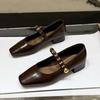 Women's Felt Mary Janes Shoes Square Toe Flats for Female Loafers New Fashion Buckle Strap Ladies Shoes 2025 Spring Autumn