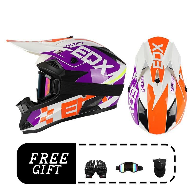 Full Face Off-Road Motorcycle Helmet Adults ABS Material DOT Certified Dirt Bike S M L XL
