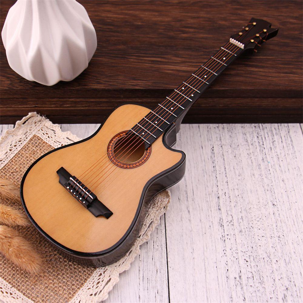 Dolls House Miniature Guitar Desk Decor Guitar Scale Model Acoustic Guitar Toys Guitar Ornaments