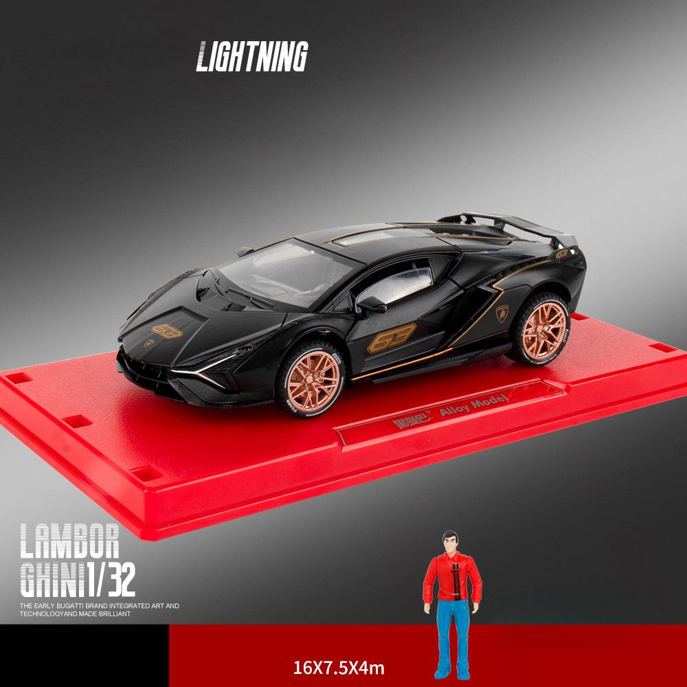 1:32 масштаба Lambo Sian, модель автомобиля из сплава, со световыми и звуковыми эффектами, литые под давлением игрушки для мальчиков, подарок на день рождения, детские игрушки, коллекция автомобилей