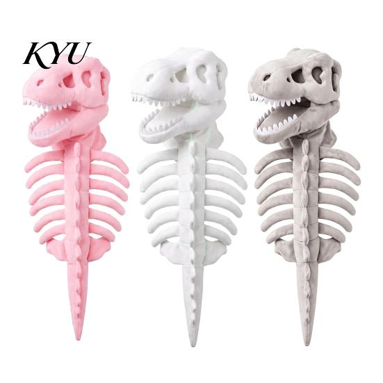 Cat Dinosaur Bone Apparel Pet Skeleton Costume, Soft Plush T-Rex Halloween Funny Cosplay Clothes Outfit, for Cats Small Dogs Fluorescent Gear