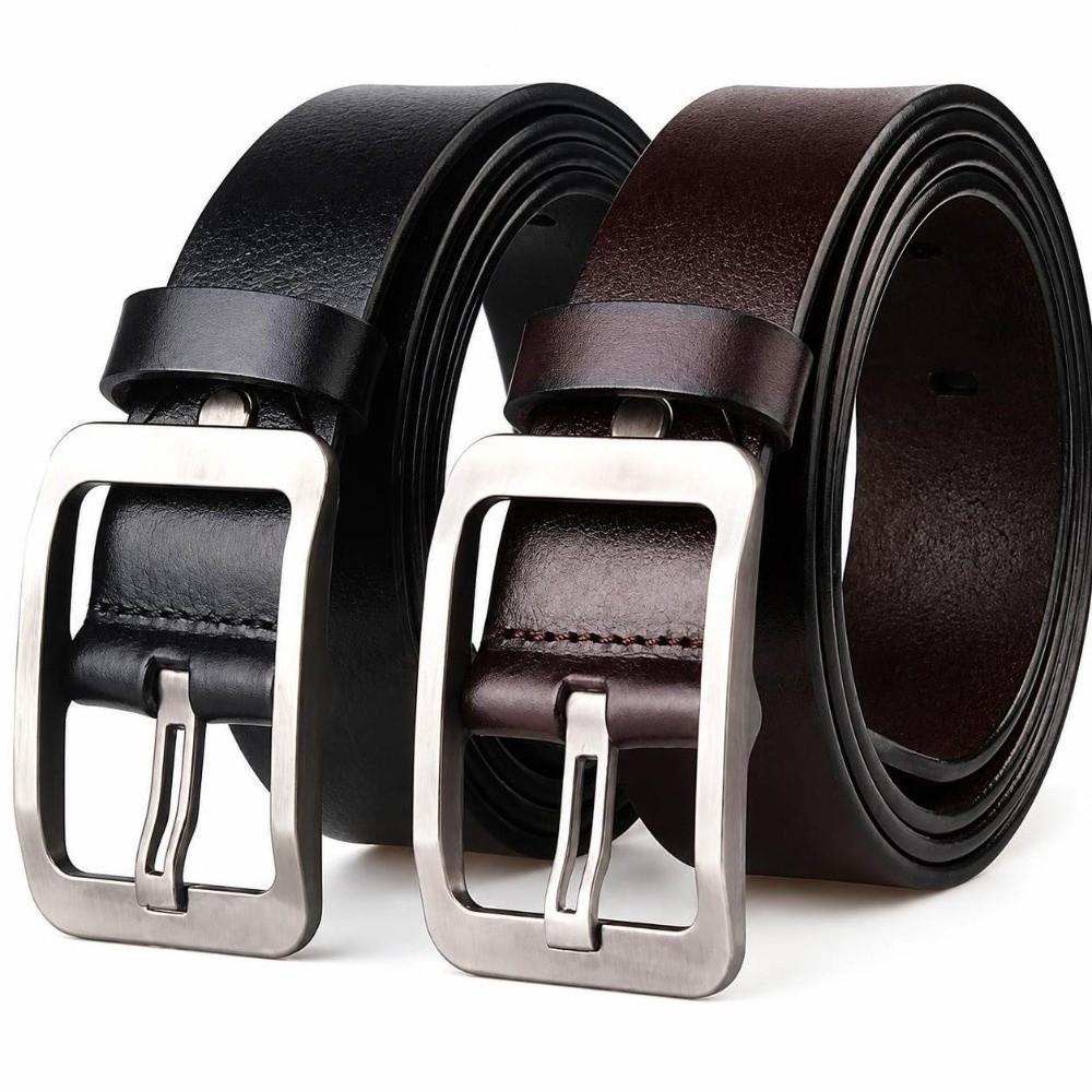Business Casual PU Leather Belt Durable Waist Belt Classic Alloy Pin Buckle Belt Office Wear