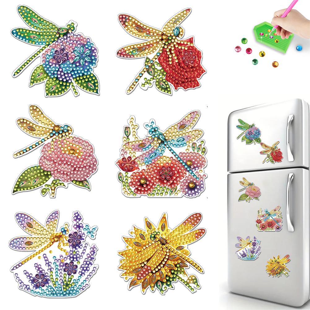 6Pcs Diamond Painting Refrigerator Magnets Fridge Magnets Diamond Art Diamond Art Magnets DIY Art Crafts for Adults Beginners