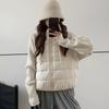 Winter trendy coat padded jacket splicing new European down padded jacket thin knitted hooded padded jacket women's short