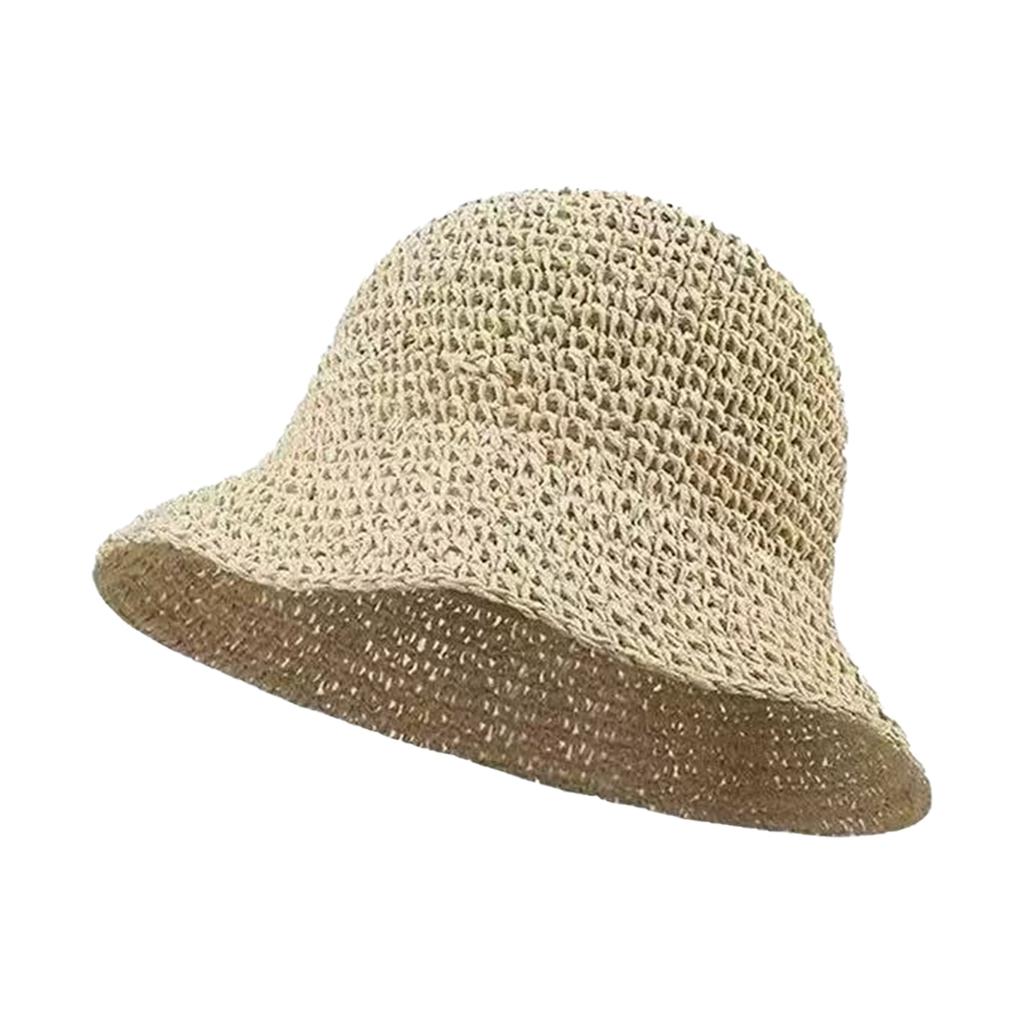 Out Hollow Woven Grass Fishermans Hat Summer Outdoor Leisure Beach Hats Ladies Casual Breathable Bucket Cap Flat Caps
