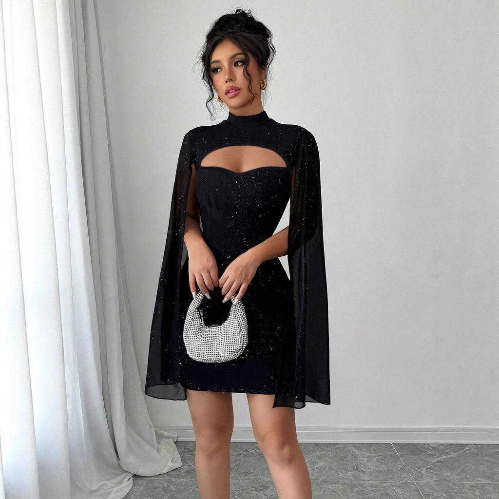 European and American women's clothing design sense party feeling hip skirt early autumn new dress