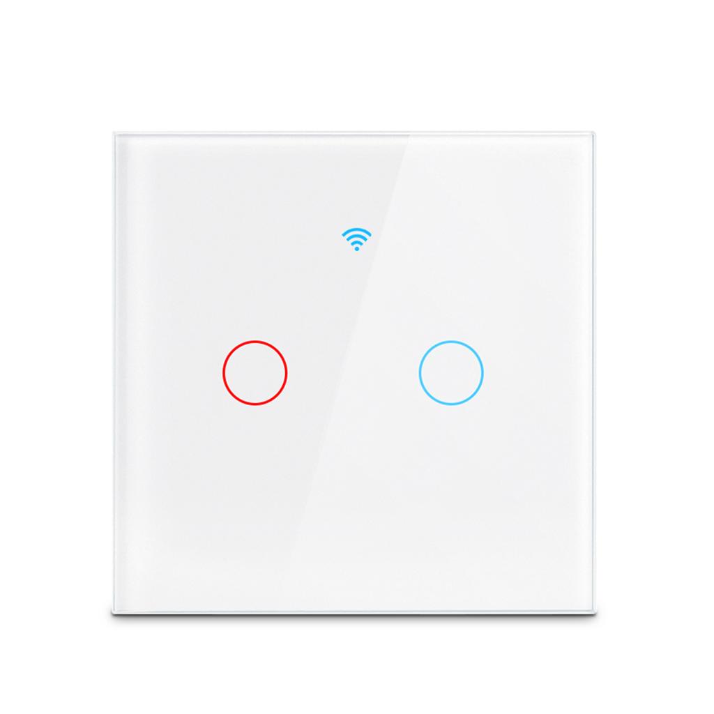ЕС 220 В Tuya умный дом Wi-Fi сенсорный переключатель 1 2 3 Gang стеклянная панель настенные переключатели света Поддержка Alexa Google Home без нейтрального провода