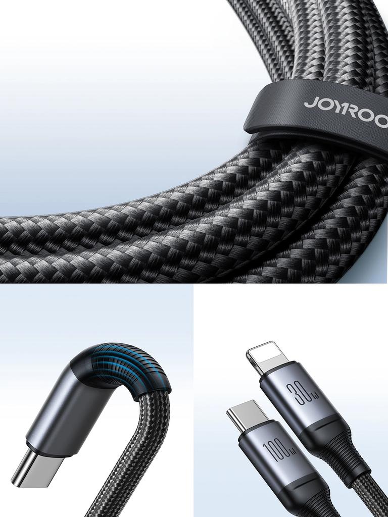 Кабель 2 в 1 Joyroom Speedy Series Sa21-1T2 Usb-C - Usb-C / Lightning 100 Вт 1,5 м черный